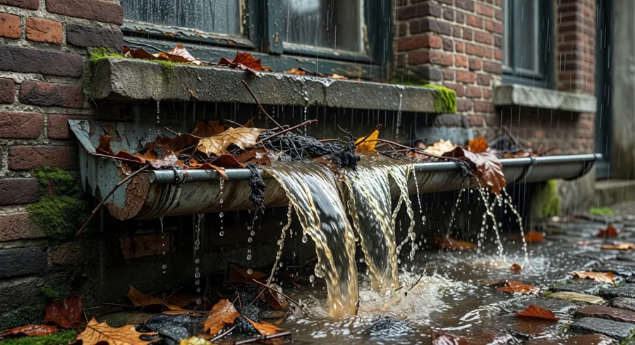 Rain gutter close-up